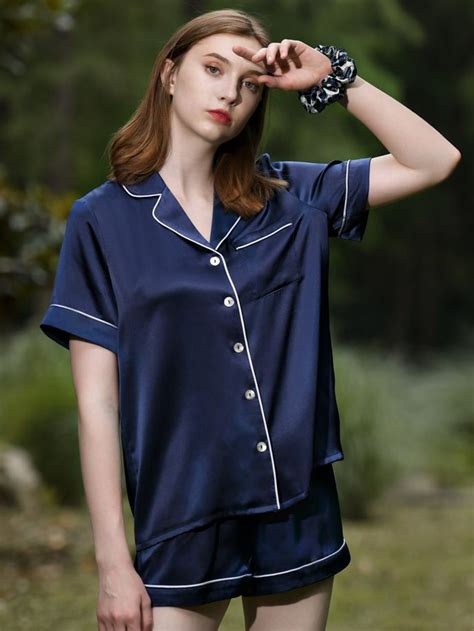 19 Momme Blue Haze Long Silk Pajamas Sets FS112 189 00