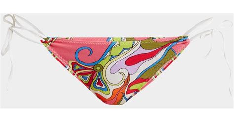 Emilio Pucci Orchidee Print Triangle Bikini Bottoms In Pink Lyst