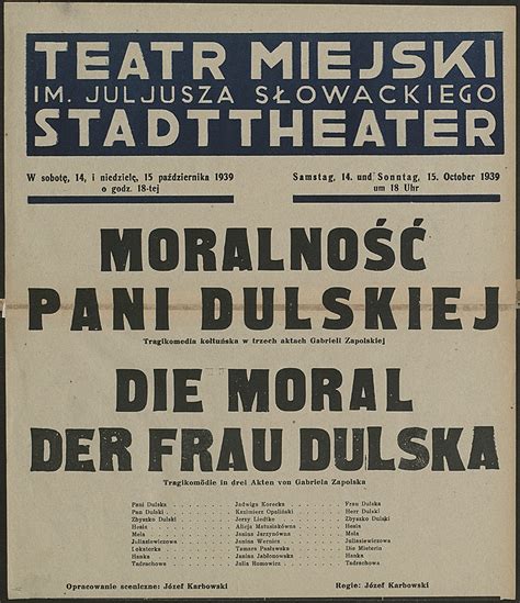 Teatr Im Juliusza S Owackiego Narodowe Czytanie Moralno Ci Pani