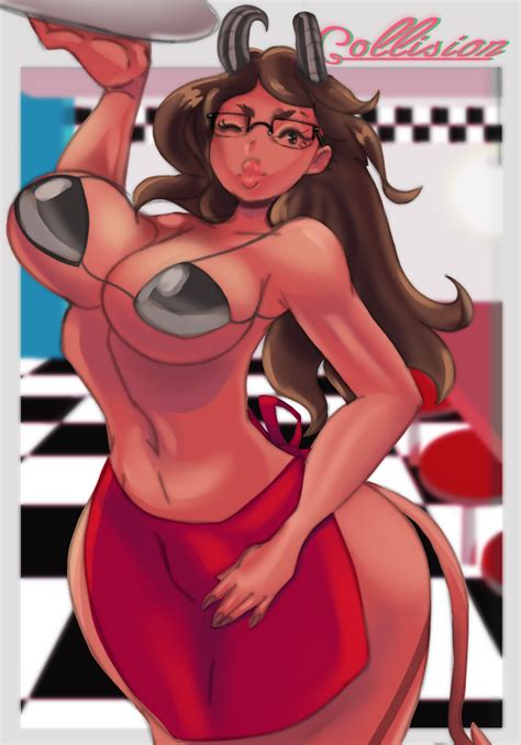 Rule 34 1girls 2d Clothed Collision Diner Female Only Hornygami Mochitoppi Original Character