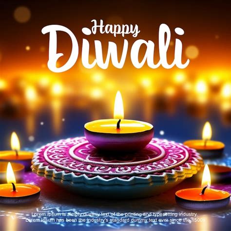 Premium Psd Happy Diwali Post With Diiyas Psd