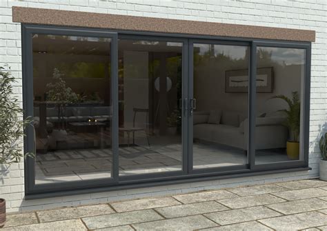 Part Q 4500mm Upvc Anthracite Grey Sliding Doors Fixed Sliding