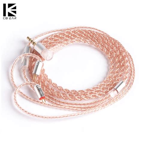 KBEAR Cable De Cobre De 4 N Cleos Para Auriculares Conector De 2 Pines