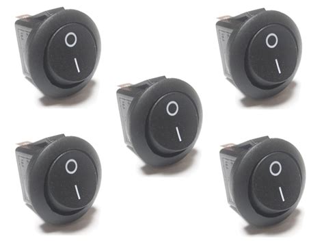 5 Pack 2 Pin Rocker Switch 12v Round Toggle On Off 12 Volt Car Atv