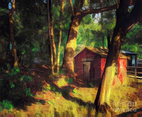 The Old Cabin - Photo Painting Digital Art by Miriam Danar - Fine Art America