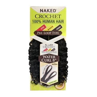 Naked 100 Human Hair Crochet Braid Pre Loop Type WATER CURL 8