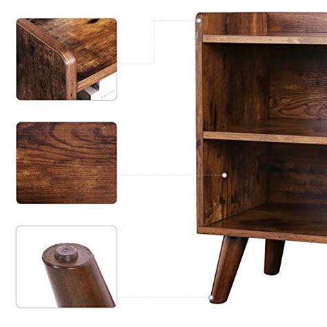 Hoobro End Table Tier Nightstand With Open Compartment Wooden