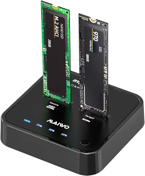 2 Bay M 2 NVME AHCI SSD Clone Docking Station USB 3 2 Gen2x2 20Gbps