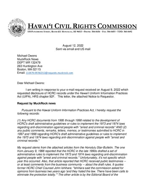 Fillable Online HAWAI I CIVIL RIGHTS COMMISSION Fax Email Print PdfFiller