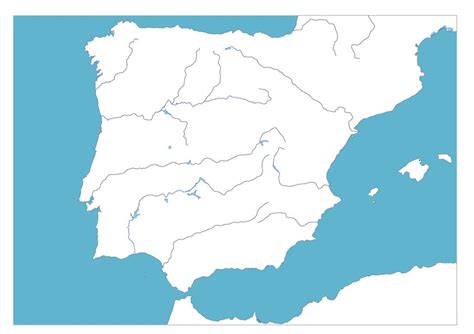 Mapa Mudo Rios Espa A Sin Nombre