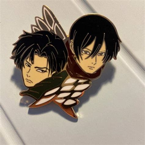 Attack On Titan Levi And Mikasa Enamel Pin Distinct Pins