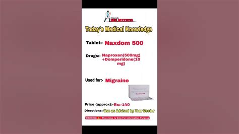 Naxdom 500 Tablet Uses Migraine Tablet Migraine Viral Review