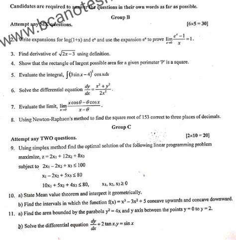 Math Old Questions Bachelors Of Computer Application Studocu