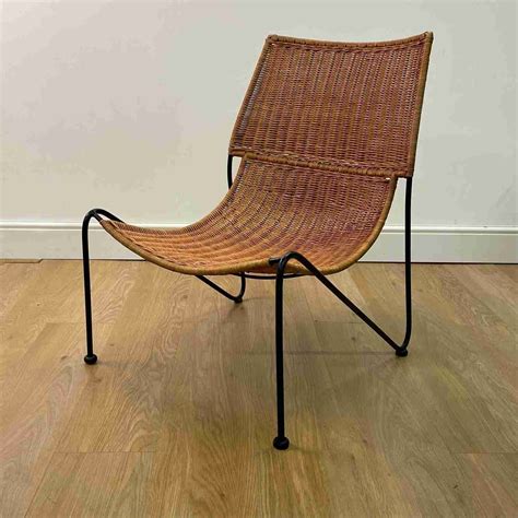 Wicker And Wrought Iron Chair By Frederick Weinberg S Mark