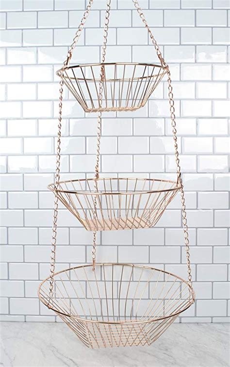 Amazonsmile Rsvp International 3 Tier Hanging Wire Basket Copper One