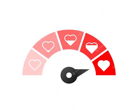 Premium Vector | Love meter load indicator love sensor concept with red ...