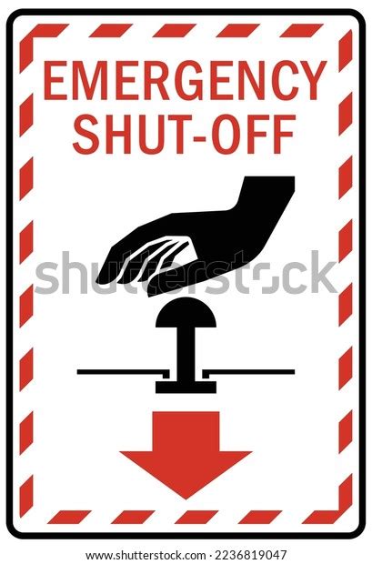 Electrical Emergency Shut Off Sign Label Stock Vector Royalty Free