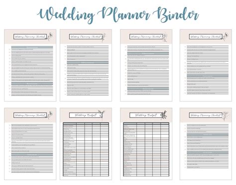 Wedding Planning Binder Printables