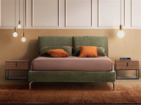 Modern Italian Upholstered Bed IRIS By Novaluna MIG Furniture