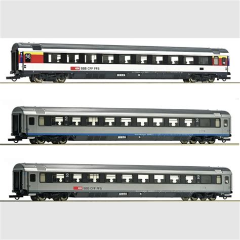 Roco 74022 Set Di 3 Carrozze EuroCity EC 7 Delle SBB CFF FFS Art