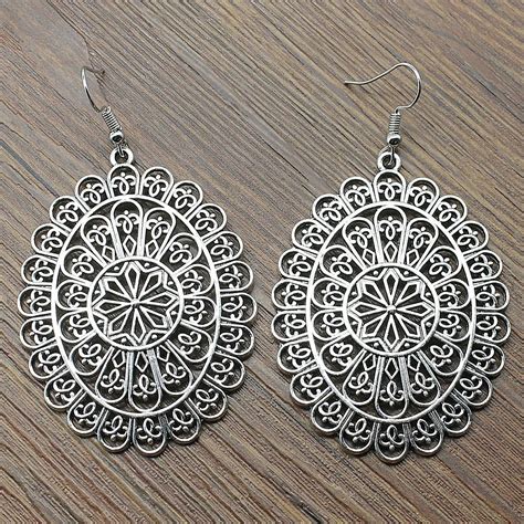 Mandala Pattern Drop Earrings Fashion Mandala Pattern Earrings Danging