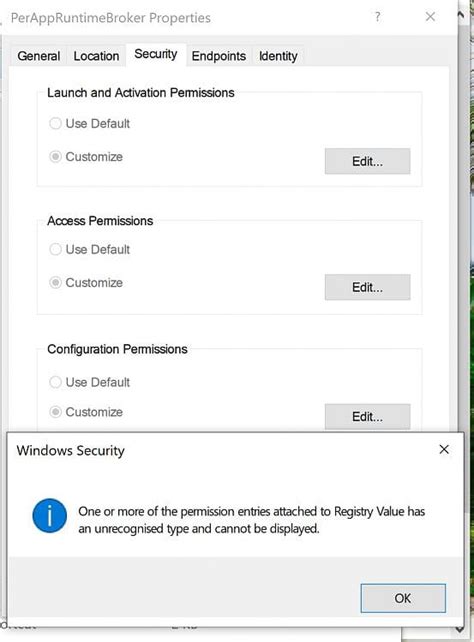 10016 Warnings For Perappruntimebroker But Windows Security Warnings