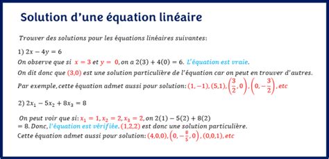 ÉQUATIONS LINÉAIRES