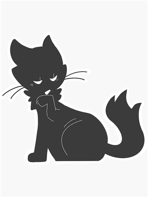 Stylized Black Cat Licking Itself Sticker For Sale By Prairiewitch