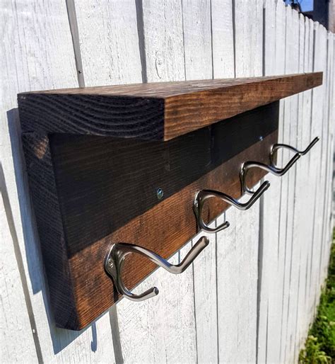 Rustic Coat Rack Shelf Coat Rack Wall Wall Coat Rack With Etsy