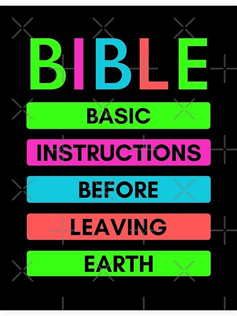 Bible Basic Instructions Before Leaving Earth Poster For Sale By