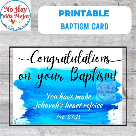 Jw Baptism Printable Card Digital Download Card English Etsy