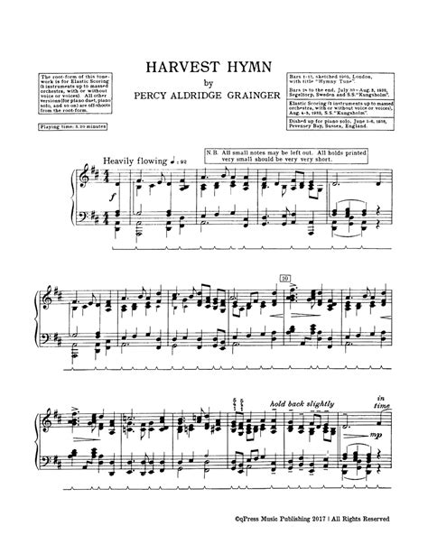 Harvest Hymn | Piano Files