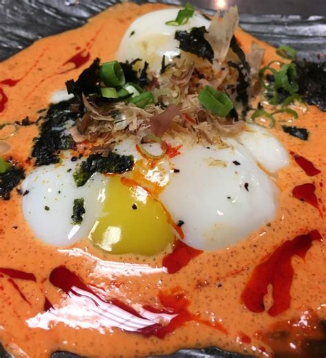 62c Egg Mentaiko Emulsion Rayu Bonito Nori Negi And Togarashi