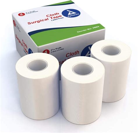 Dynarex No3564 3 Inches X 10 Yards Cloth Surgical Tape 4