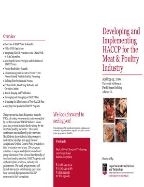 Fillable Online Meat And Poultry HACCP ProgramsFood SafetyMeat And