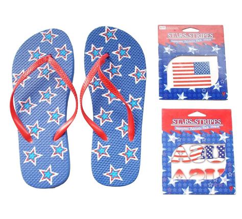 Th Of July Flip Flop Sandals And Patriotic Stars And Stripes Tattoo