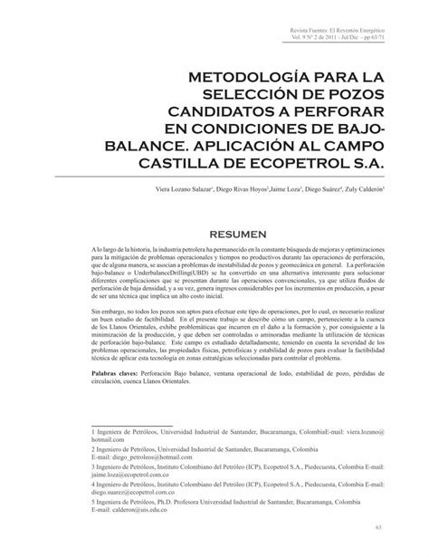 Pdf Metodolog A Para La Selecci N De Pozos Pdf Fileque De Alguna