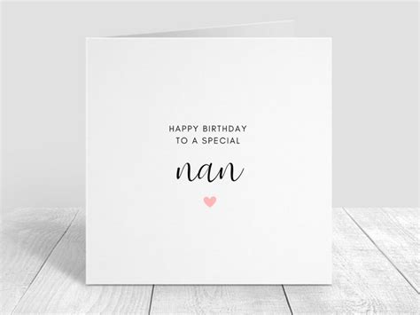 Happy Birthday Nan Card Special Nan Etsy