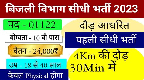 बजल वभग सध भरत 2023 10th pass jobs 2023 Latest Government