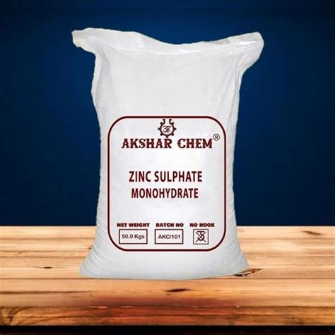 White Zinc Sulphate Monohydrate Powder Packaging Size Kg At