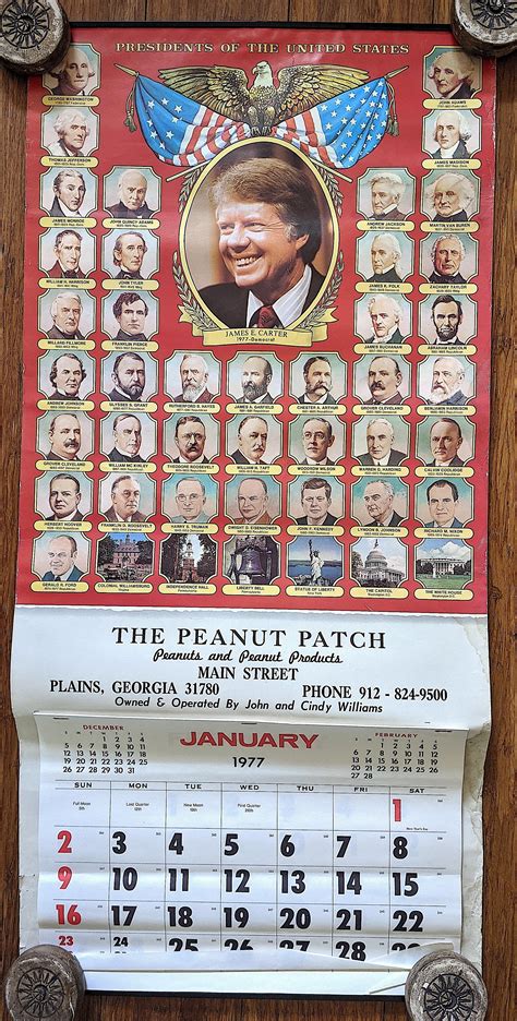 Lot - Vintage Calendar Presidents Of The United States 1977