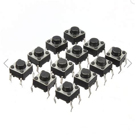 DAOKI 100 Pack 6x6x5 Mm Miniature Micro Momentary Tactile Tact Touch