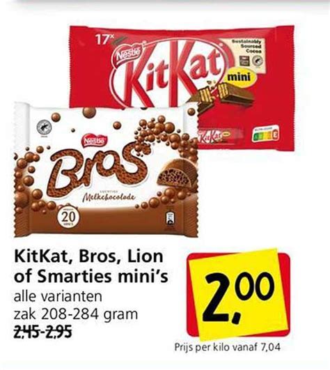 Kitkat Bros Lion Of Smarties Mini S Aanbieding Bij Jan Linders