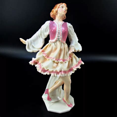 KARL ENS PORZELLAN Figur TÄNZERIN Volkstedt Porcelain Figurine 22 5cm