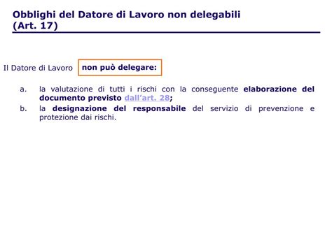 PPT Obblighi Del Datore Di Lavoro Non Delegabili Art 17 PowerPoint