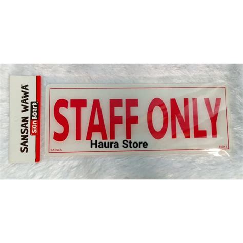 Jual Akrilik Sign Board Tulisan Staff Only Shopee Indonesia