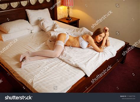 Sexy Fashionable Brunette Model Girl Long Stock Photo 1114027739