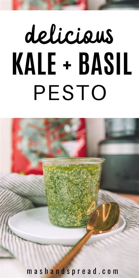 Kale And Basil Pesto Mash Spread Recipe Healthy Pesto Basil