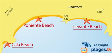 Benidorm Beaches Map