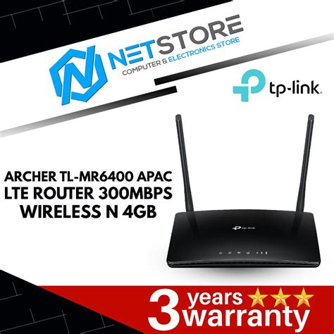 TP LINK ARCHER TL MR6400 APAC LTE ROUTER 300MBPS WIRELESS N 4GB